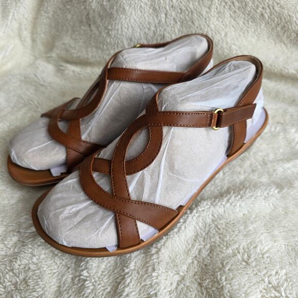 NEW SOUL Naturalizer Women Solo Metallic Comfort Strappy Sandals Size 9.5W Brown - Picture 4 of 5